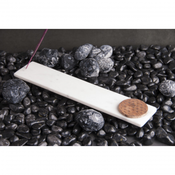 Marmorhalter mit Blume des Lebens aus Holz