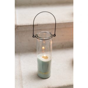 Große Kerze im Glas (mint)