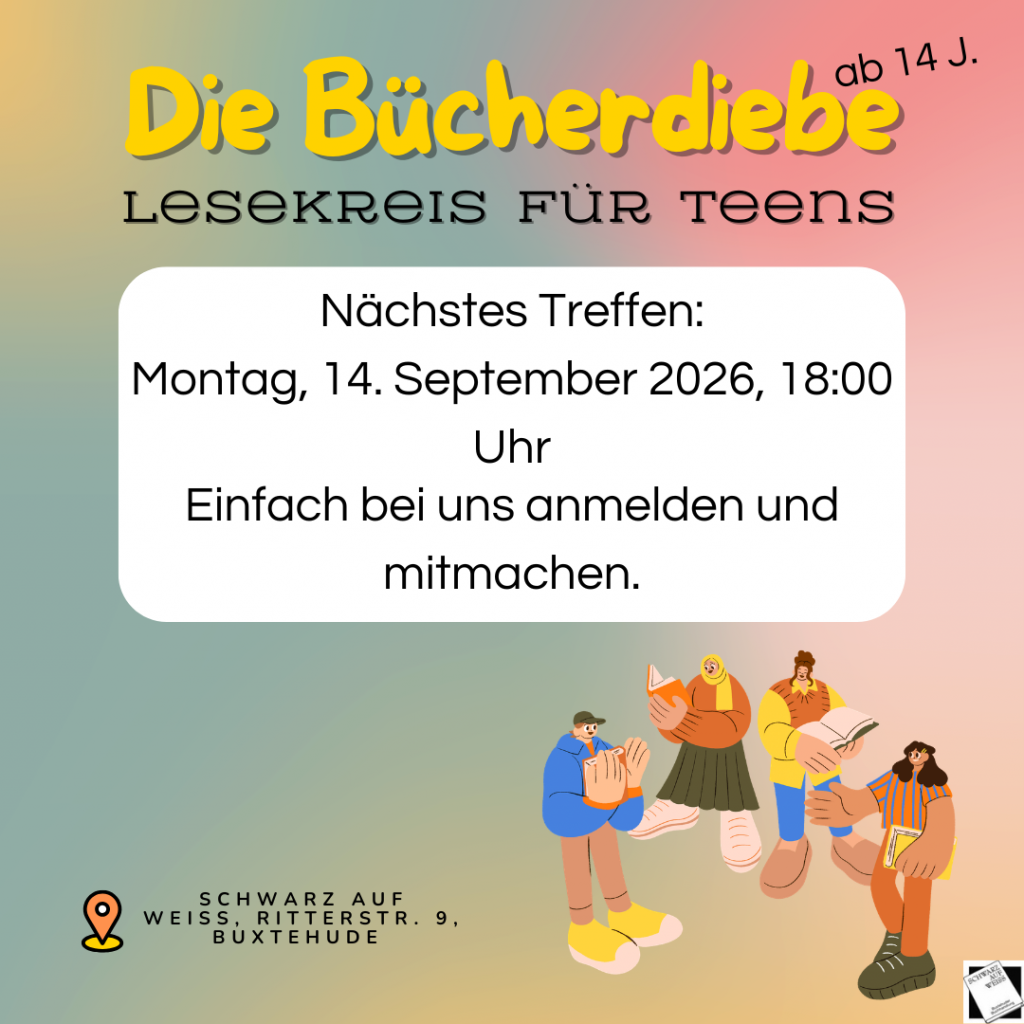 Das Bücherdiebe Lesekreisposter mit dem nächsten Termin