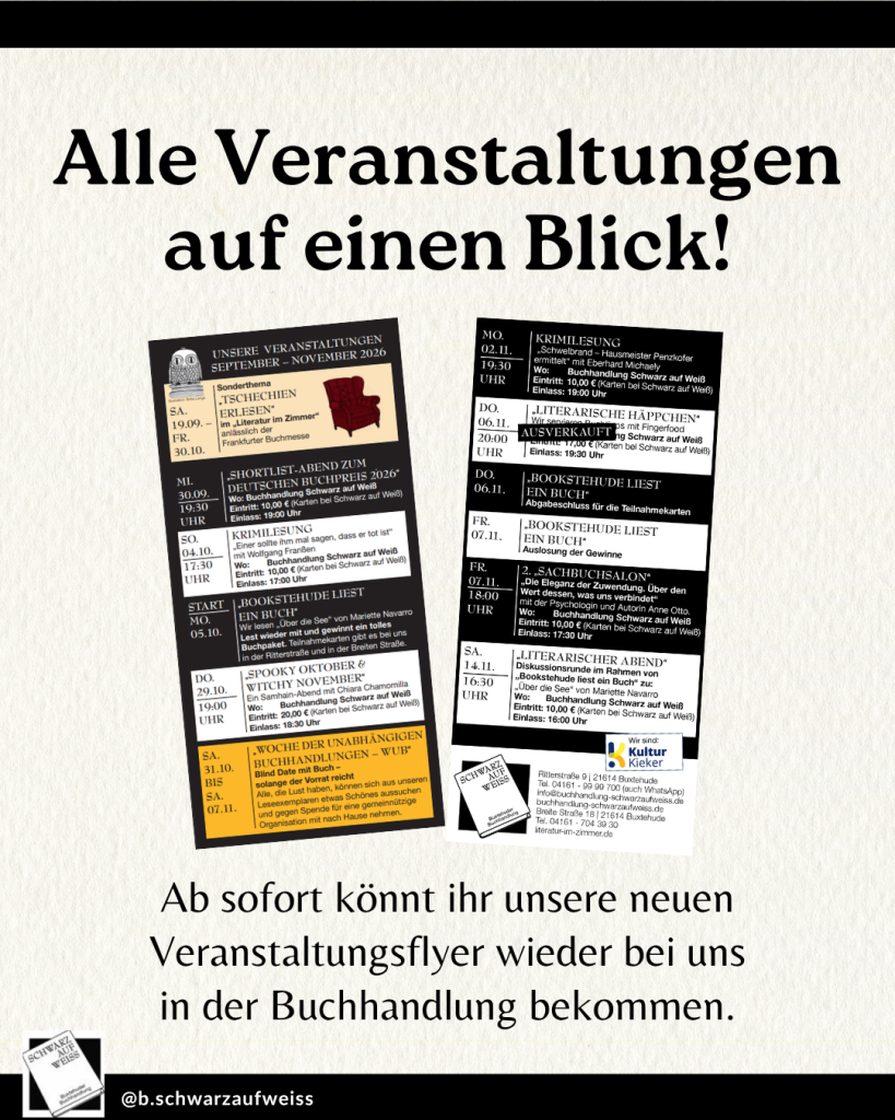 Ein Instagrampost mit dem Titel "Alle Veranstaltungen auf einen Blick!" und einer Abbildung unseres aktuellen Veranstaltungsflyers