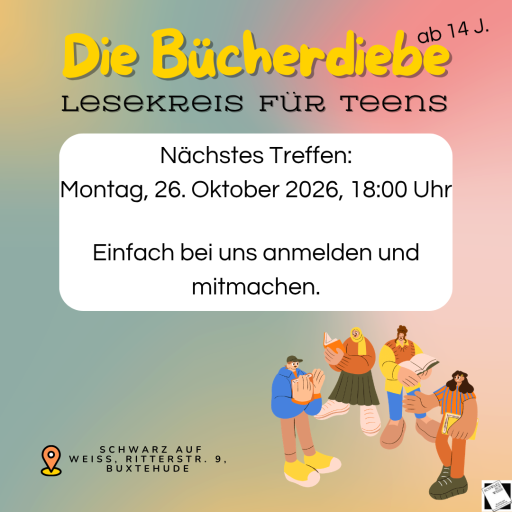 Das Bücherdiebe Lesekreisposter mit dem nächsten Termin